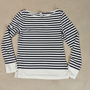 H&M Black and White Striped Blouse